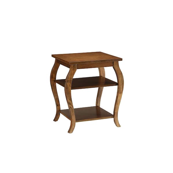 Benjara Walnut End Table BM154583 - The Home Depot