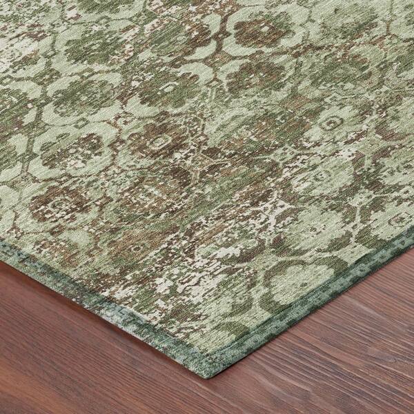 Chantille Machine Washable Indoor/Outdoor Abstract ACN2786 Olive 5 ft. x 7 ft. 6 in. Area Rug