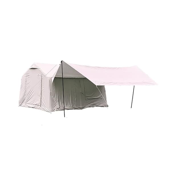 9.8 ft. x 12 ft. Beige Inflatable Camping Tents Air Glamping with Hand Pump, Canopy Windproof Blow-Up