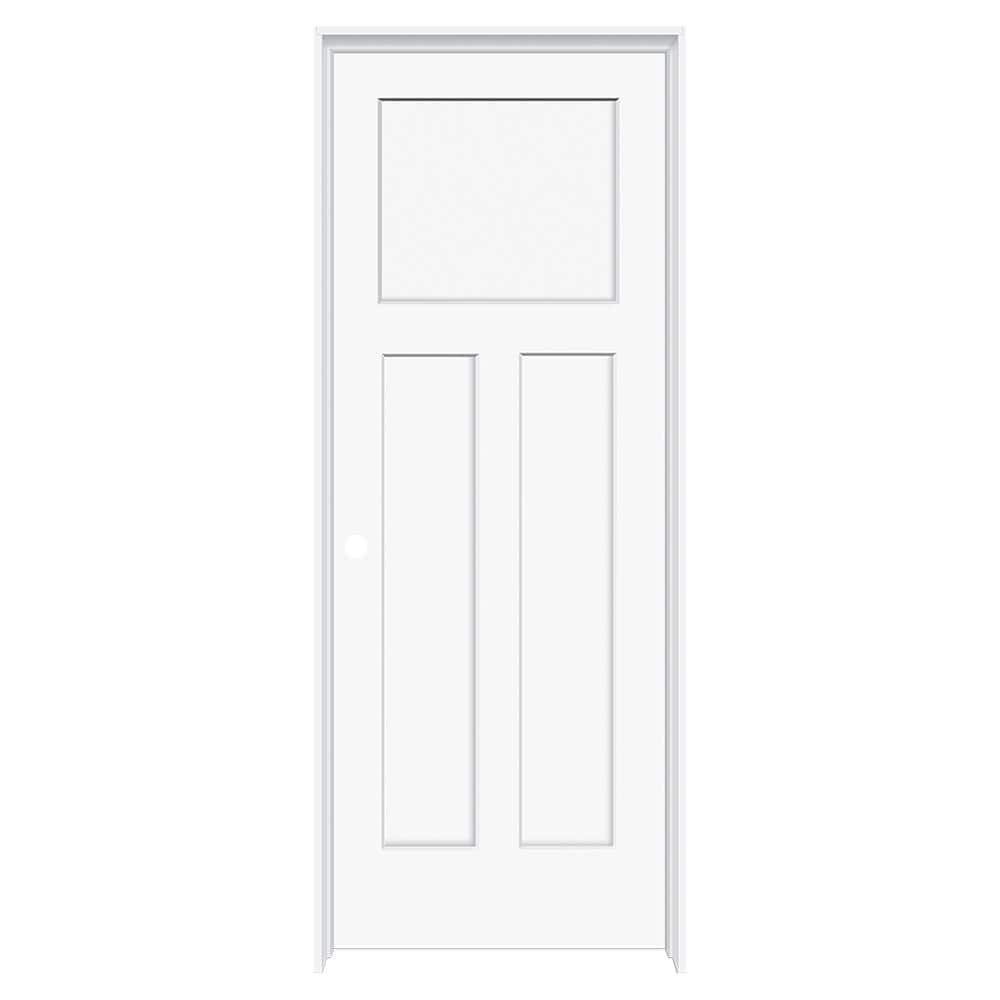 Builders Choice 24 in. x 80 in. 3-Panel Craftsman Shaker Smooth Right ...