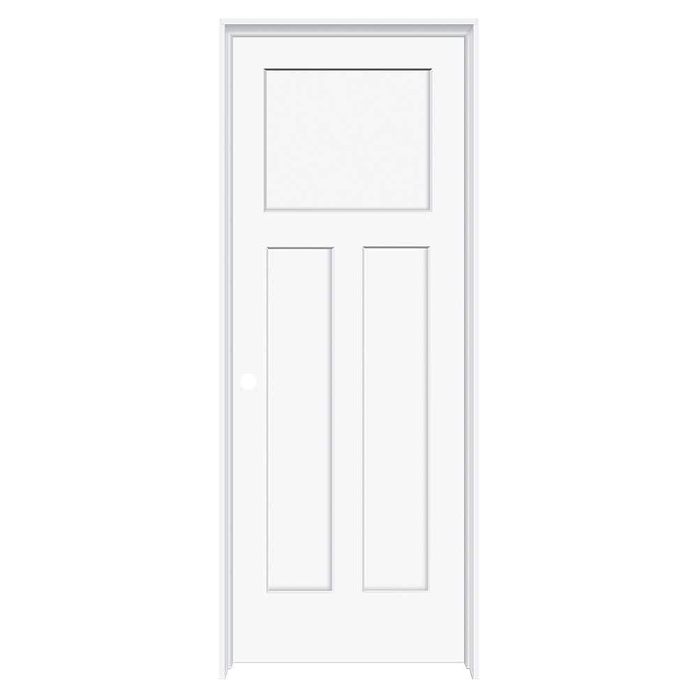 Builders Choice 32 in. x 80 in. 3Panel Craftsman Shaker Smooth Right