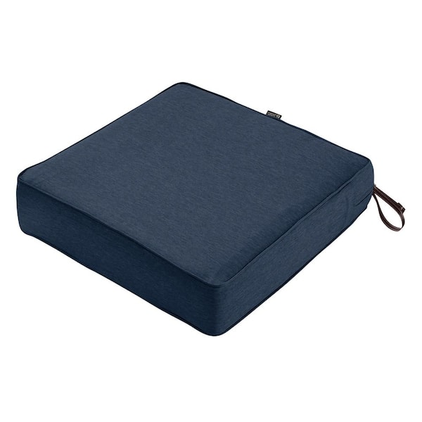 Classic Accessories Montlake Heather Indigo Blue 25 in. W x 25 in. D x 5 in. T Outdoor Lounge Chair Cushion