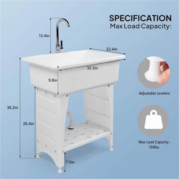 KG★★ Karl home 32.3 in. D x 22.4 in. W Freestanding Laundry