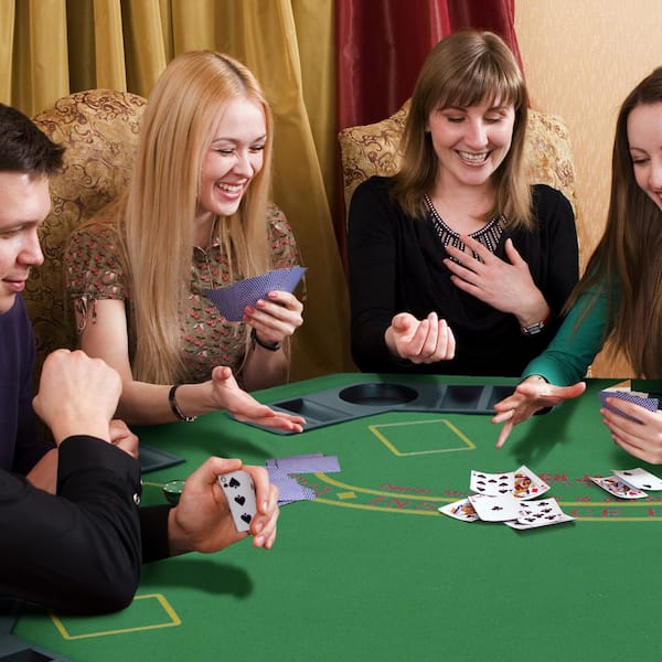 Soozier Poker Table Foldable 47 in. Octagon Casino Table