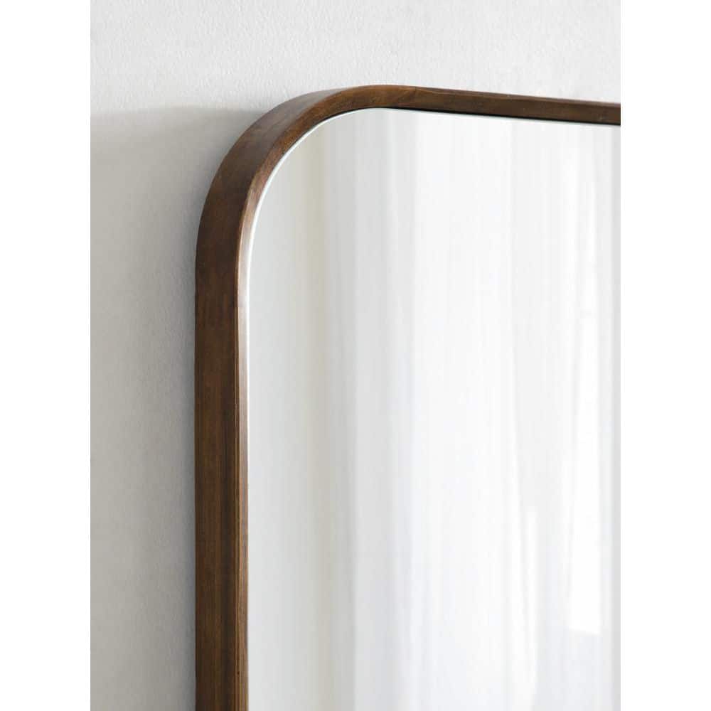 Nordlund Modern Walnut Brown Wood Framed Wall Mirror, 23x35