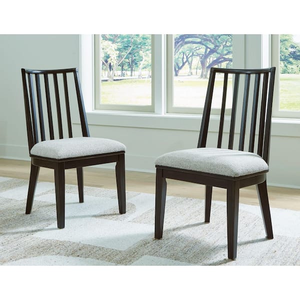 Galliden Black/Gray Polyester with Cushion Side Chair Set of 2