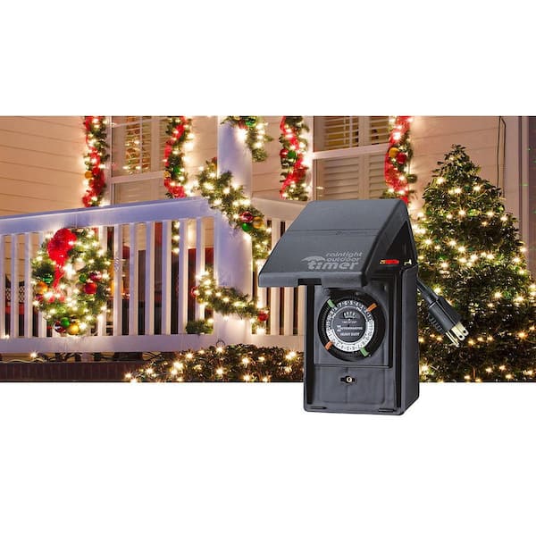 1000-Watt Outdoor Timer with Photocell Light Sensor for Christmas Lights  and Decorations
