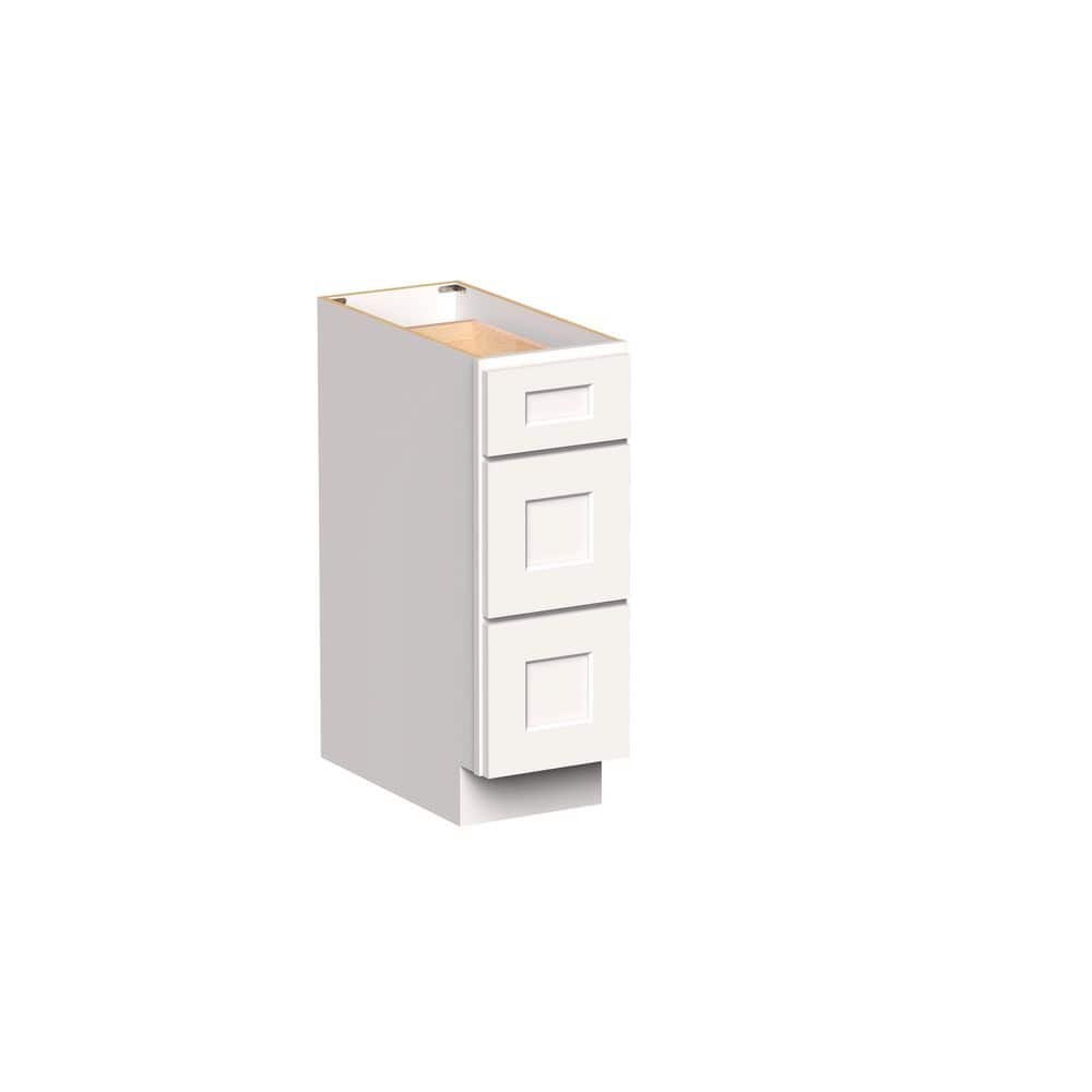 "Shaker Style 12"" W x 24"" D x 34.5"" H Wood Frame Ready to Assemble 3 Drawer Base Kitchen Cabinet in Shaker White" price history on PriceWatchPro