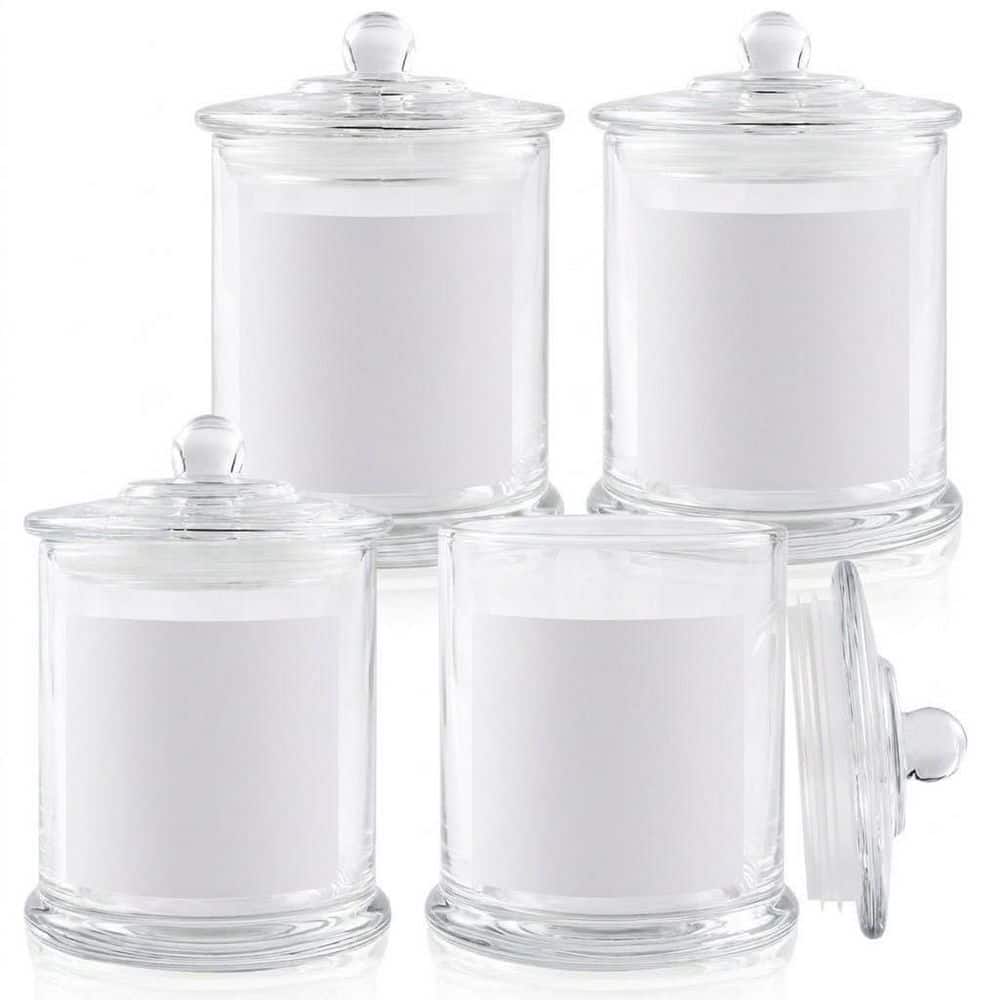 4-Pack Clear Glass Bathroom Storage Jars with Airtight Lids, 16 oz Apothecary Canister Set for Cotton price history on PriceWatchPro