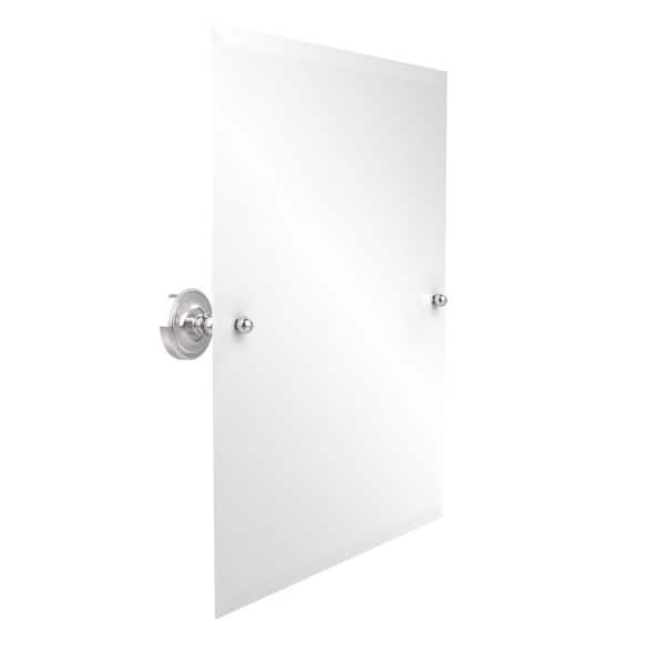 Allied Brass Prestige 21 in. W x 26 in. H Frameless Rectangular Beveled Edge Bathroom Vanity Mirror in Polished Chrome