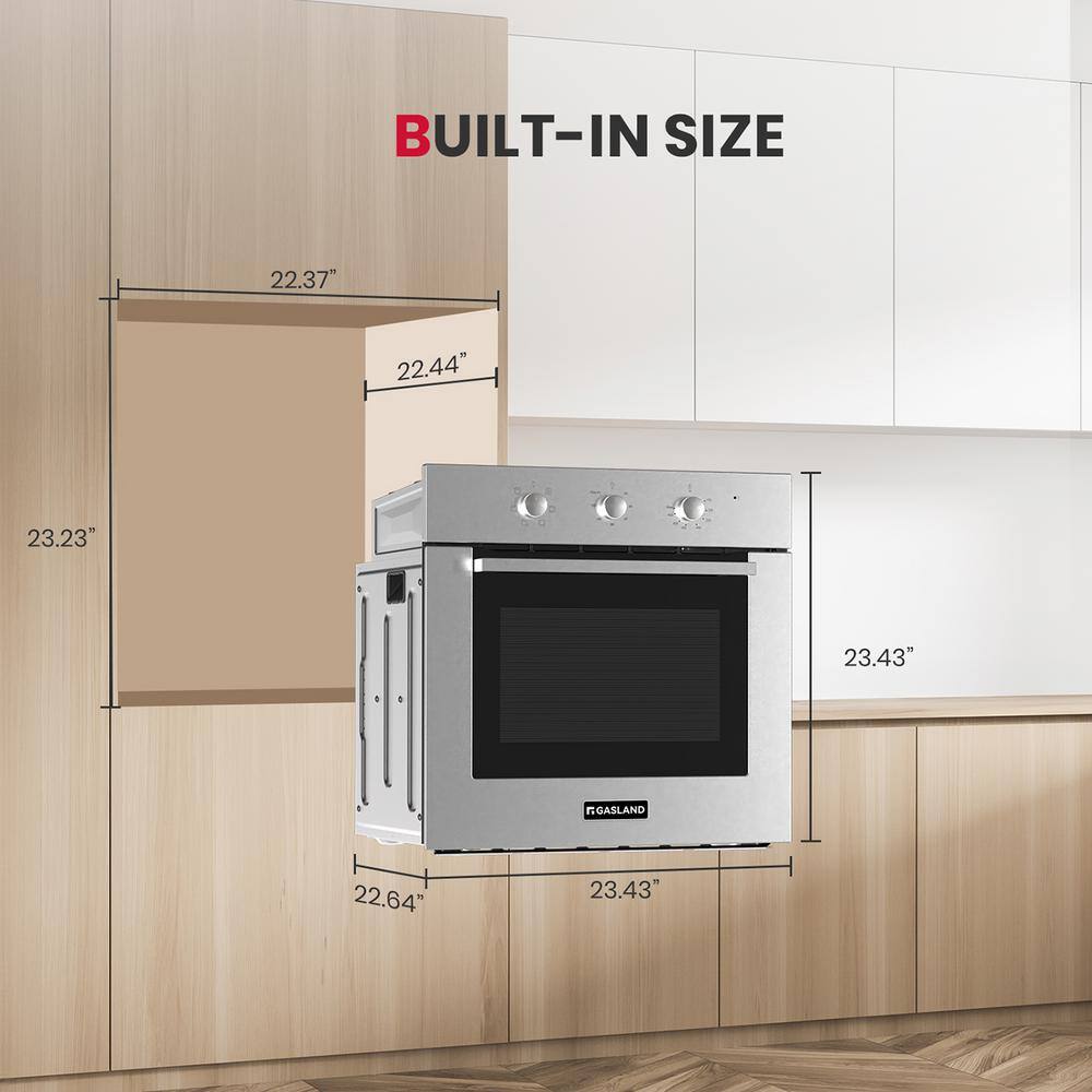 24" Stainless Steel Electric Single Wall Oven with 6 Cooking Functions