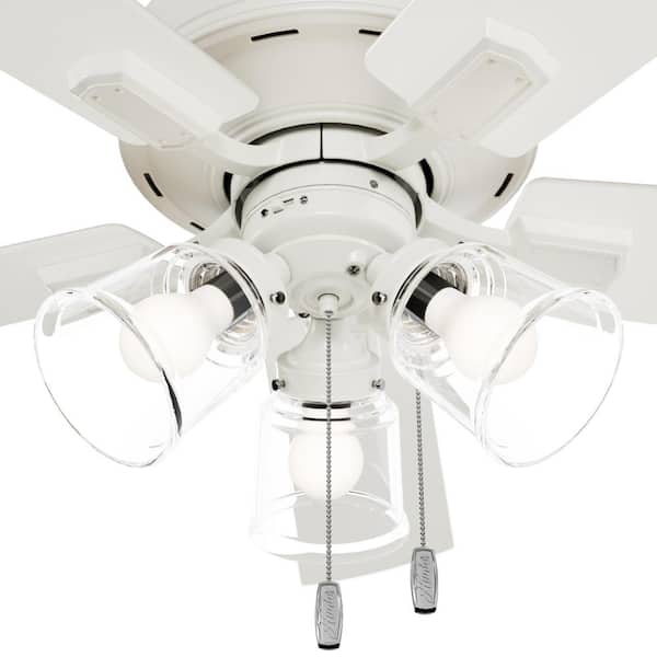 Hunter - Crestfield 52 in. Indoor Fresh White Ceiling Fan with Light Kit Included