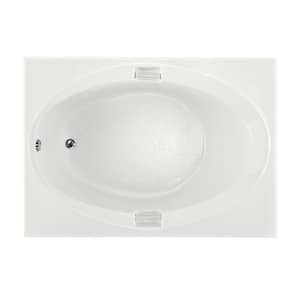 Studio 60 in. Acrylic Rectangular Drop-in Air Bath Bathtub in White