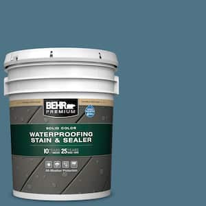 5 gal. #SC-107 Wedgewood Solid Color Waterproofing Exterior Wood Stain and Sealer