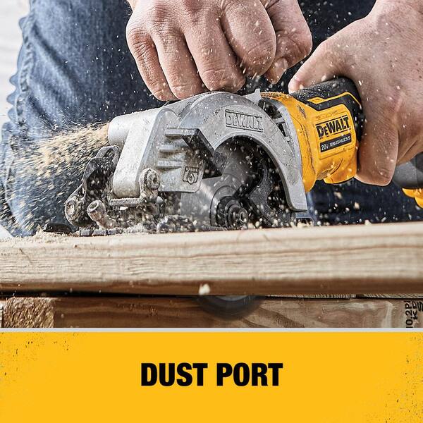 DEWALT ATOMIC 20V MAX Cordless Brushless 4-1/2 in. Circular Saw and ATOMIC -1/2 in. 24-Tooth Circular Saw Blade (Tools Only) DCS571BW412TCT The Home  Depot