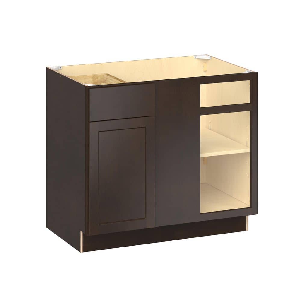 Emerson Cocoa Base Blind Corner Ready to Assemble Kitchen Cabinet (39 in. W x 34.5 in. H x 24 in. D)