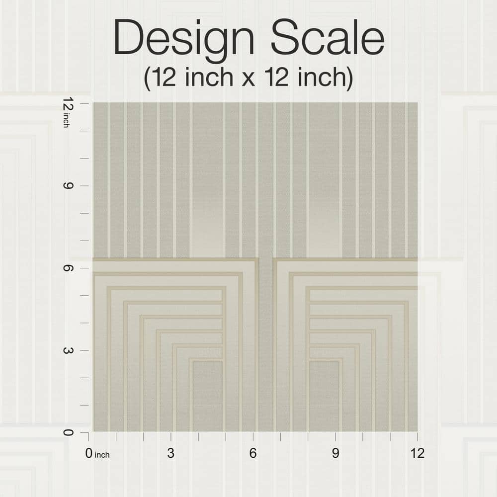 Taupe and Pearl Geometric Non-Pasted Washable Wallpaper