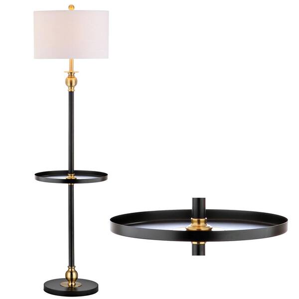 Black Brass Metal End Table Floor Lamp, End Table Floor Lamp