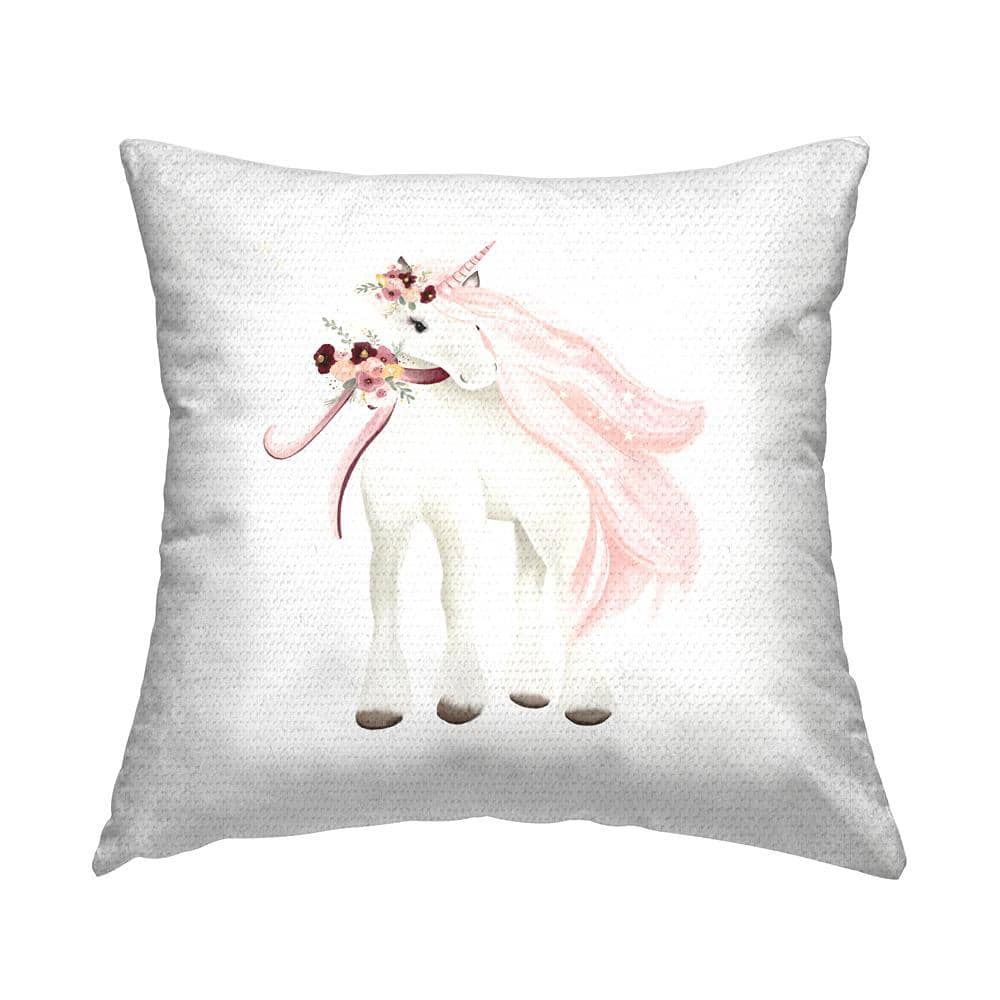 Stylish Pink Unicorn Pink Square Outdoor Throw Pillow price history on PriceWatchPro