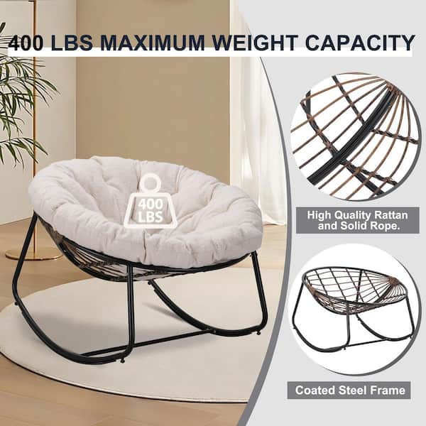 Tenleaf Rattan Rope Dark Gray Frame 40 in. W Metal Outdoor