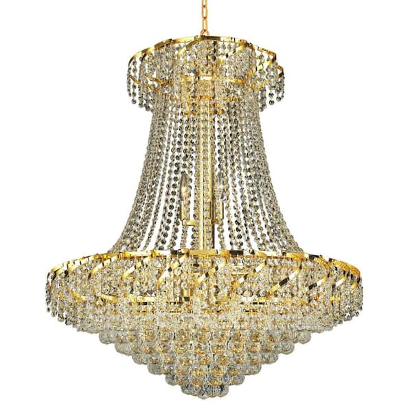 Elegant Lighting 18-Light Gold Chandelier with Clear Crystal