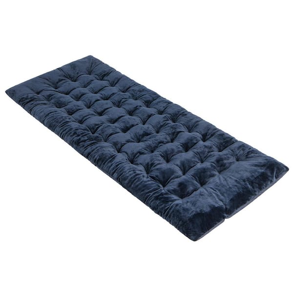 3 in. Twin Polyester and Crystal Velvet Lounge Cushion Memory Foam Mattress Topper
