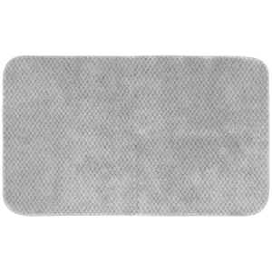Cabernet Platinum Gray 30 in. x 50 in. Washable Bathroom Accent Rug