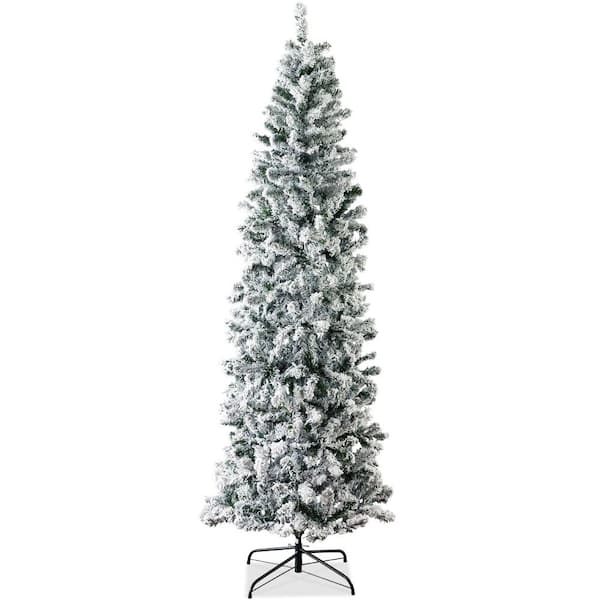 12 ft. Unlit Flocked Pencil Artificial Christmas Tree