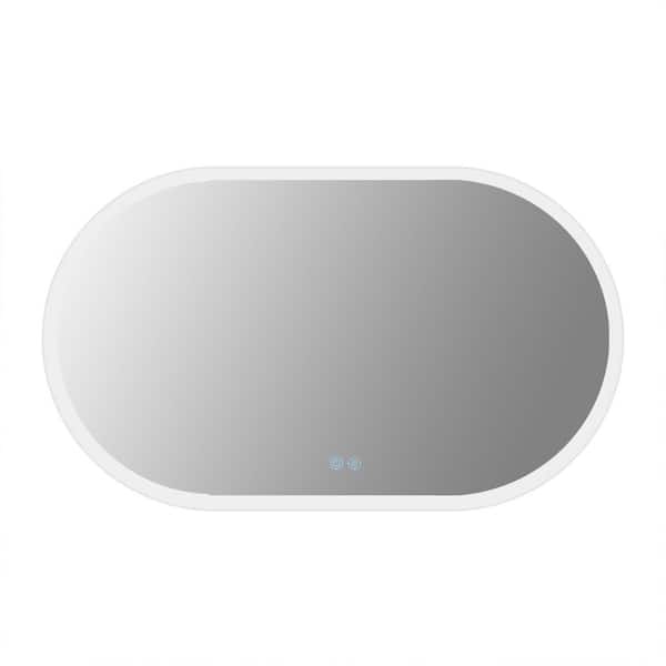 Unbranded 40 in. W x 24 in. H Rectangular Frameless Wall Bathroom Vanity Mirror with Lights Anti-Fog Adjustable Dimmable Lighting