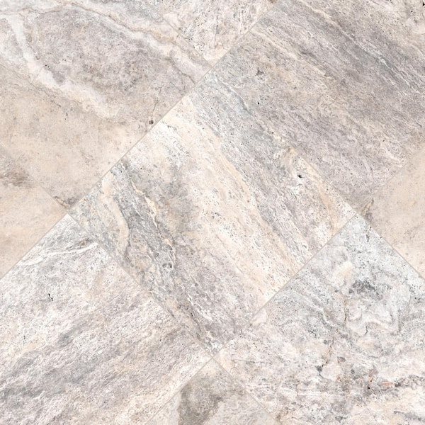 MSI Silver 2 cm. x 16 in. x 16 in.Tumbled Travertine Paver Tile (11.78 sq. ft.)