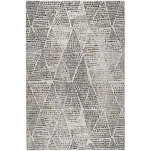 Dream Shag Premium Machine Washable Abstract ADS591 Ivory 5 ft. x 7 ft. 6 in. Area Rug