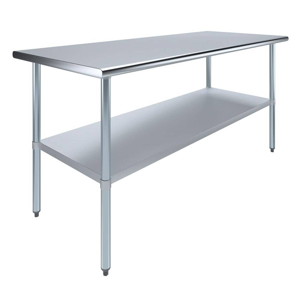 AMGOOD 30 in. x 72 in. Stainless Steel Kitchen Utility Table with ...