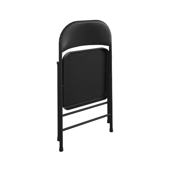Cosco SmartFold Black Vinyl Seat Folding Chair (Set of 4