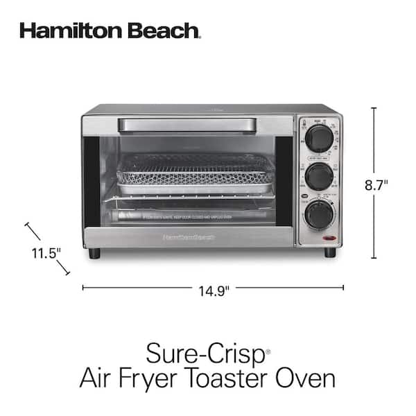 Hamilton Beach 2 in 1 1450 W 4-Slice Silver Toaster Oven with 2-Slice Toaster Slots