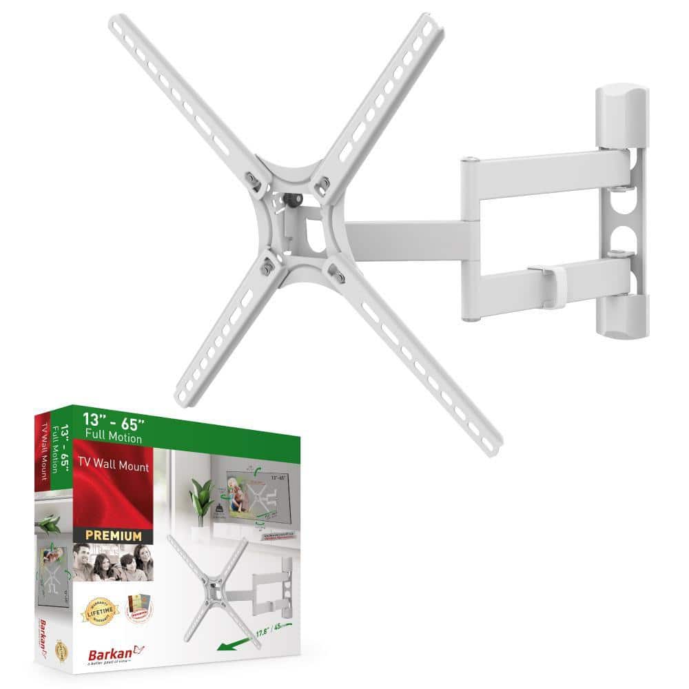 Barkan 97 cm lange witte tv-plafondbeugel, 13-65 inch kantelbaar/volledige beweging plat & gebogen televisie tv-houder, houdt tot 40 kg, telescopisch in hoogte verstelbaar, voor LED OLED LCD, max Barkan 97 cm lange witte tv-plafondbeugel, 13-65 inch kantelbaar/volledige beweging plat & gebogen televisie tv-houder, houdt tot 40 kg, telescopisch in hoogte verstelbaar, voor LED OLED LCD, max