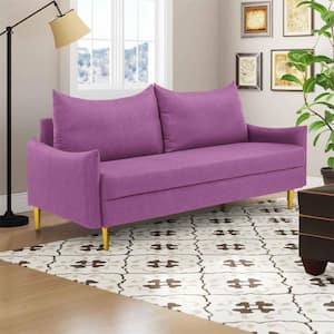 66.9 in. Purple Polyester Loveseat Sofa with Metal Leg