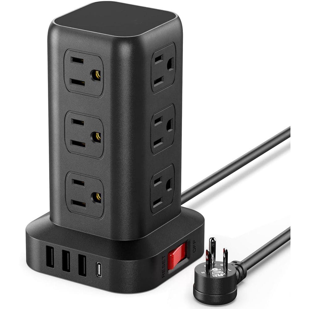 Power Strip Tower 6.5 ft. 12-Outlet 3-Ports 1-Ports Surge Protector with Overload Protection for Home Office price history on PriceWatchPro