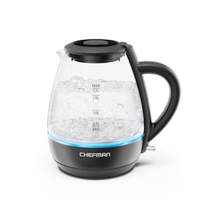 7-Cup Black Corded Electric Kettle with Automatic Shutoff