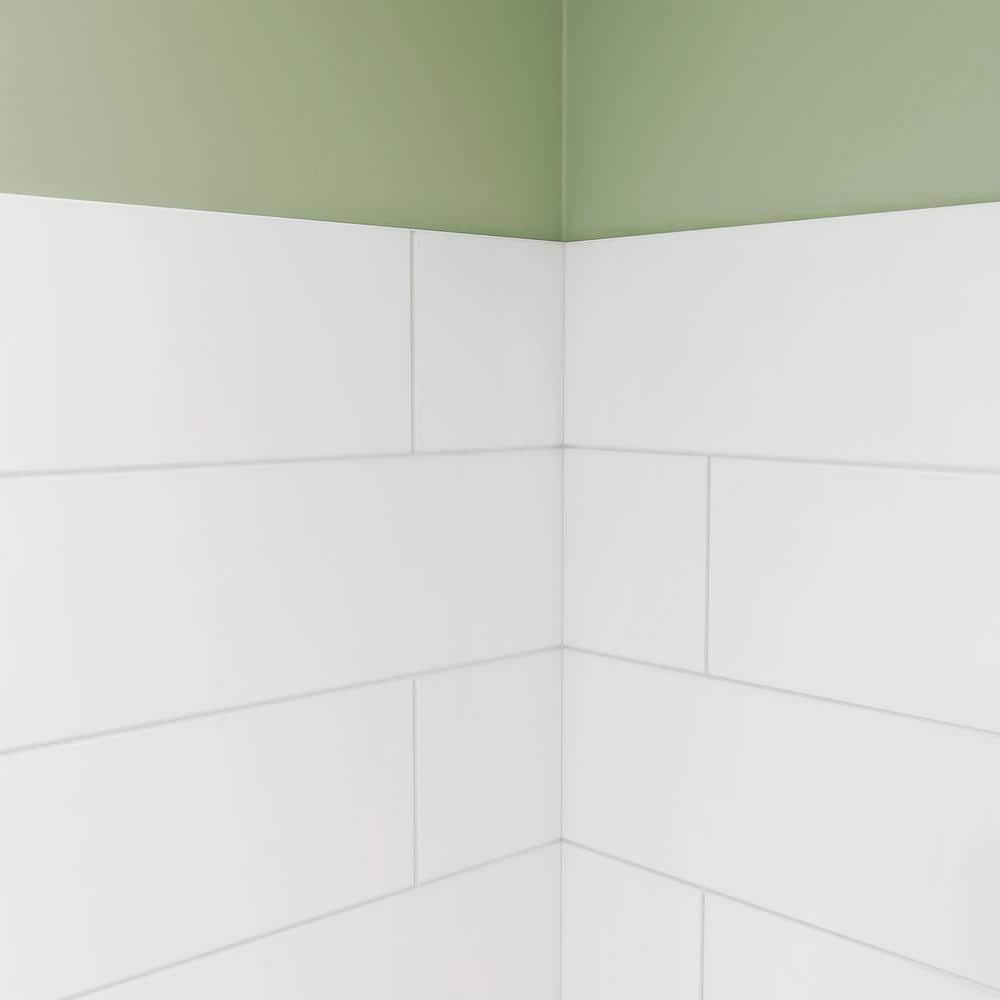 White 54" x 34" Solid Surface Alcove Shower Kit