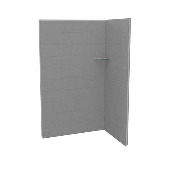 Utile 48 in. W x36 in. D x 80 in. H Composite Direct-to-Stud Two-Piece Corner Shower Wall Kit in Factory Rough Vapor