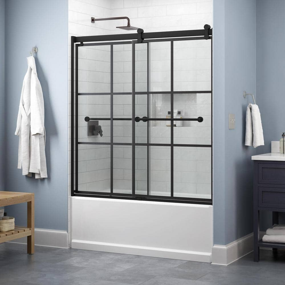 Sally Bathroom Accessories Sets Frameless Showerroom Bathtub Matt Black  Sliding Glass Shower Door - China Shower Door, Glass Door