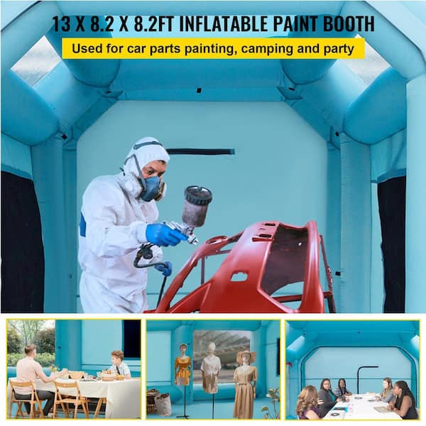Portable Inflatable Paint Booth 13 ft. x 8 ft. x 8 ft. Motorcycle Garage Car Paint Tent with Air Filter System