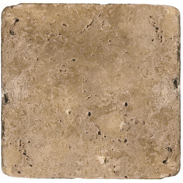 Emser Trav Ancient Tumbled Mocha 15.75 in. x 15.75 in. Travertine Floor and Wall Tile
