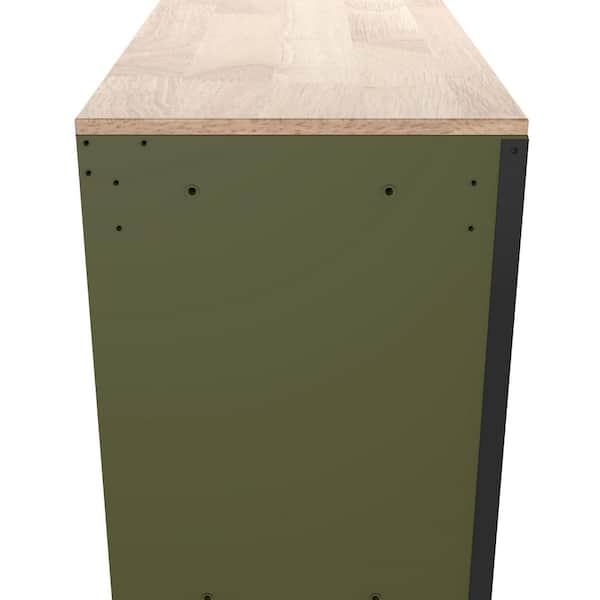 Husky Standard-Duty 52 in. W 10-Drawer Matte Army Green Mobile