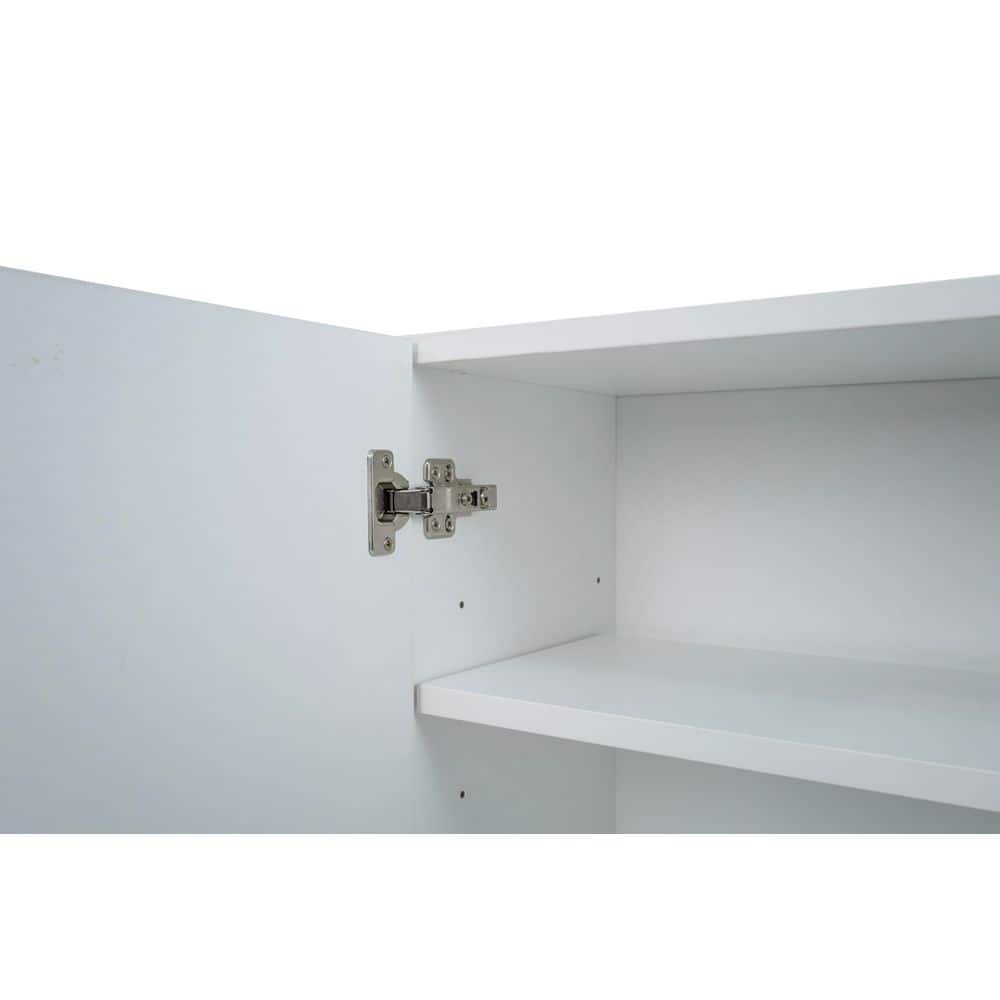 White Gloss 36" Frameless Wall Kitchen Cabinet with Soft Close Doors