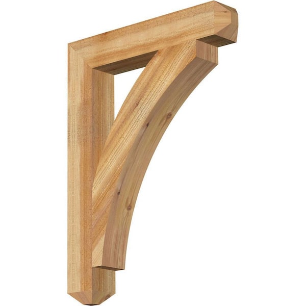 Ekena Millwork 4 in. x 32 in. x 24 in. Western Red Cedar Thorton Craftsman Rough Sawn Bracket