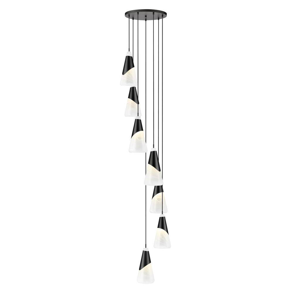 Aimie 7 light Matte Black Chandelier for Indoor Use with No Bulbs Included price history on PriceWatchPro