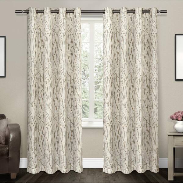 Taupe Fl Faux Linen Grommet Sheer, Taupe Sheer Curtains