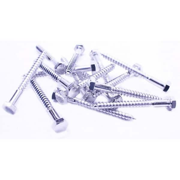 1/2 in. x 3-1/2 in. Hex Head Stainless Steel Lag Screws Treated with NL-19 (10-Pack)