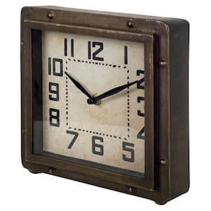 Redding Bronze Metal Square Table Clock